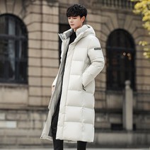 발렌타인데이 남녀복 롱패딩 화이트 오리털 두꺼운 방한 보온 겨울 코트 커플 선물