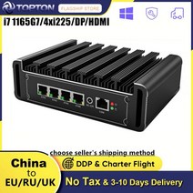 미니 PC 11 세대 인텔 라우터 i7 1165G7 펜티엄 7505 4 i225 25G LAN 2xDDR4 NVMe 셀러론 N5105 팬리스 pfSense 방화벽, CN, Celeron N5105 + EU, 8GB DDR4 128GB NVMe