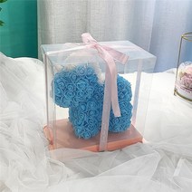 발렌타인 화이트 데이 졸업 선물 곰인형 꽃 다발 남자 여차 DIY 맞춤형 발렌타인 데이 선물 로즈 유니콘 Pe, 02 SkyBlue_01 no gift Box