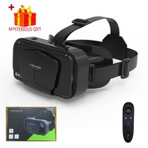 Shinecon VR 안경 3D 헤드셋 가상 현실 장치 헬멧 Viar 렌즈 스마트 폰용 고글 휴대 전화 컨트롤러, 06 With Box With Remote