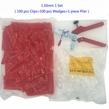 타일 기계 화장실 벽 공사장 인테리어 최고의 전문 타일 레벨링 시스템 1/1.5 /2 /2.5/3 MM 흰색 클립, 10 1.50mm 1 Set