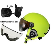 스노우보드 스키헬멧 헬멧 보드 스노우 OCE 스키 (바이저 )몰드 겨울 모빌 (고글 ), XL (61-64cm), Fluo Yellow 2 Lenses 2