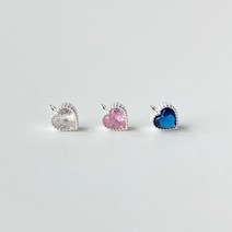 [DP3-060] 실버 펜던트 큐빅하트 은 참 목걸이만들기 DIY 재료 silver 925, 화이트
