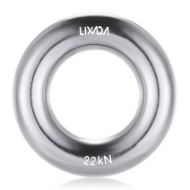 Lixada 22KN 암벽 등반 O-링 알루미늄 Rappel 링 야외 암벽 등반 해먹 안전 구조 장비, 04 Silver