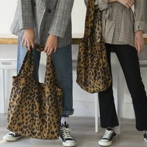 빈티지스캔들 코듀로이 호피 토트겸 숄더 에코백