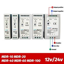 스위칭전원공급장치 파워서플라이 산업용 미니 acdc din 레일 전원 공급 장치 스위치 mdr-10w 20w 40w 60w 100w 단일 출력 스위칭 12v 24v 소스, mdr-100, 110220v±15