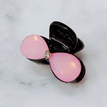 SUNNYDAY [2개-1세트] 리본 펠롱 큐빅 미니 헤어 집게핀 악세사리 앞머리 반머리 고정 성인 여성 헤어핀 머리핀 Q1
