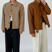 와이샵 / 하이퀄리티 레더 스웨이드 크롭 카라자켓 3color