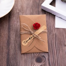 인사말 카드 빈티지 수제 마른 꽃 크래프트 종이 봉투 생일 결혼식 호의 파티 초대장 복고풍 편지, 2