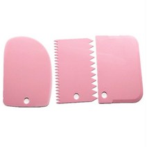 도자기굽기 물레 흙 재료 점토 컬러 도자기 베이킹 도구 플라스틱 스크레이퍼 점토 조각 텍스처 3 팩, 04 pink