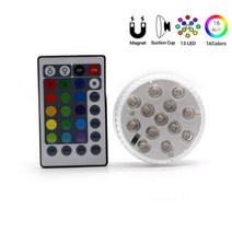 13LED RGB 잠수정 라이트 배터리 운영 수영장 수중 야간 램프 꽃병 웨딩 파티 휴일 정원 축하, CHINA