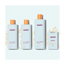 SadieB Adventurer 컴플리트 번들 샴푸 + 컨디셔너 바디 워시 스프레이 지성 손상된 모발용 복숭아 시트러스 해바라기 및 코코넛 오일 (4피스 세트) 미국직송