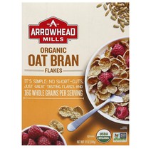 Arrowhead Mills 애로우헤드 밀스 유기농 오트브란 플레이크 시리얼 340G, 1개