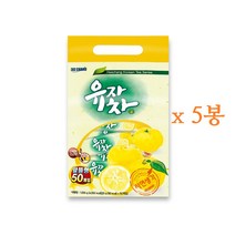 자연생각 유자차 유자청 유자즙 국내산 유자 분말 가루 전통차 사무실 카페 / 50개 x 5봉