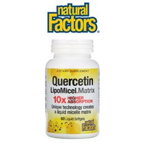 Natural Factors 케르세틴 LipoMicel Matrix 퀘세틴 회화나무 추출물 60 액상소프트젤