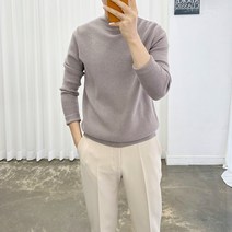 아도르클래식 엘브 하프 반목폴라 부드러운 터치 캐시미어 긴팔 니트