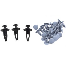 30pcs 고정 나사 플랜지 펜더 범퍼 클립 50pcs 7mm 홀 패스너 리벳 푸시 리테이너 범퍼 클립, 하나, 회색 & 블랙