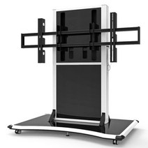 자동 높이조절 전자칠판 회의실 강의용 85인치 86인치 이동식티비스탠드거치대 이동형모니터받침대다리, 블랙