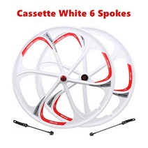 카본휠셋 카본삼발이 라이트웨이트휠 26 인치 자전거 휠 카세트 mtb 산악 자전거 마그네슘 합금 10 스포크 디스크 브레이크 사이클링 cr-mo 스틸 허브 축, 26인치 6스포크