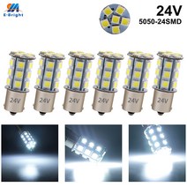 볼보트럭부품 스카니아 6PCS 24V DC 화이트 5050 24 SMD Led 전구 1156 BA15S P21W 자동차 트럭 트럭 SUV, [01] WHITE