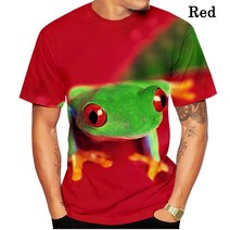 남자 티셔츠 Fashion 3D Cool Shirts Men Harajuku Tshirt Print Frog Short Sleeve Summer Tops Tees Male T S