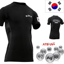 국산 어택존 ATB-UV+ 실버 3D ROKA 로카티 반팔 티셔츠 (검정) 군인 군용티