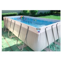 간이수영장 원터치 아파트간이 코스트코 컨테이너 야외 개인 이동식 미니 실외 가정용 수영장 성인 홈 농축 브래킷 금붕어 풍선 브래킷 실내, 회색과 흰색 유럽 게이지 4.8+2.4+1.22