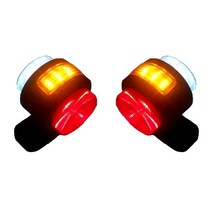 스카니아테일램프 트럭 밴 캐러밴 2pcs 자동차 트럭 트레일러 led 사이드 마커 라이트 화이트 레드 차례 신호 정리 표시기 램프, 없음
