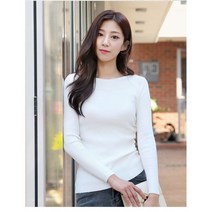 뉴욕멋쟁이 보트넥 골지 니트티셔츠