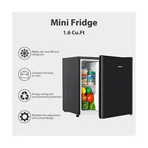 BANGSON 미니 냉장고 1.6 Cu.Ft 냉동고 조절가능한 온도 Leveling Leg Reversible Single Door 컴팩트 Dorm 오피스 Bar 아웃도어s