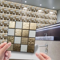 3D 크리스탈 타일 방수 스티커 셀프 접착 벽 스티커 부엌 욕실용 3d 벽지 장식 스티커 도매 10 개, 01 As shown