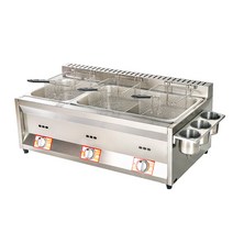 상업용 가스 튀김기 식당 온도 치킨 업소용, 가스 더블실린더싱글 포트 프라이드 블루스 2개