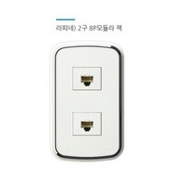 진흥 라피네 통신기기용 콘센트 8P 모듈라 콘센트조합형 1구 2구 lan인터넷용
