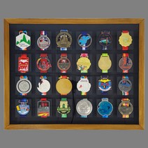 피앤케이 메달거치대 메달정리 액자형 인테리어 메달걸이 트로피 전시함 메달 보관함, 브라운 12개 수납