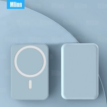 10000mah 맥세이프 자기 보조베터리 15W 무선 빠른 충전 휴대용 배터리 팩 Macsafe 안전 아이폰 호환 13 12 Airpods, [01] 5000mAh, [03] light blue