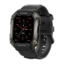 Kospet Tank M1 스마트워치 장착 5ATM IP69K 방수 혈압 산소 심박수 모니터 야외, 블랙