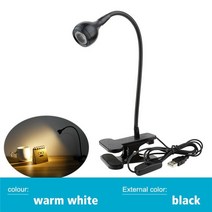 북라이트 독서등 휴대용 usb 전원 공급 장치 책상 램프 클립 홀더 충전식 usb led 테이블 램프 유연한 접이식 눈 보호 독서 책 조명, 블랙 웜 화이트