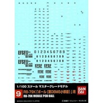 BANDAI SPIRITS 1/100 건담 데칼 MG 볼 (08 소대판) 용 (9), 1개, 상품명참조