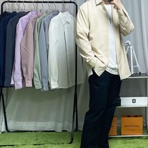 남자 링클프리셔츠 스판 구김없는 정장 실크 오버핏 히든 셔츠 남방 와이셔츠 봄 여름 가을