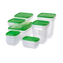 이케아 PRUTA 식품 보관 용기세트 그린, 1세트, 17p