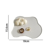 악세사리 트레이 돌반지 보관함 케이스 모던 아크릴 미니멀리스트 아트 침실 쥬얼리 주최자 애프터눈 티 데스크상의 불규칙한 디저트 홈 인테리어, Black