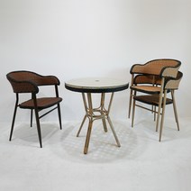 두다닥 리움 아웃도어 인조라탄 의자, 월넛