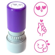 핑크핑크 스마일 칭찬확인 스탬프(만년원형15mm 문구삽입불가), 8.확인했어요, 청보라(바이올렛)