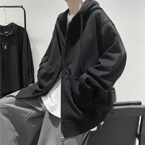 이유까까 남성용 와이드 오버핏 기모 후드집업