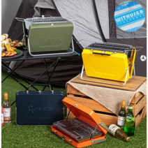 폴더그릴 휴대용 감성 캠핑 간편 접이식 숯불 화로대 미니화로 SK-01, 네이비