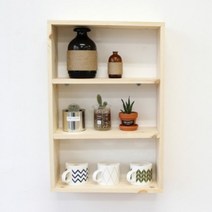 [천삼백케이] [럼버잭] 원목 3단선반, 단품