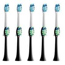 전동칫솔 필립스 음파 전동 칫솔 교체용 브러시 헤드 10 개 HX6064 HX6930 HX6730 소프트 진공 강모 노즐, [04] 5White5Black
