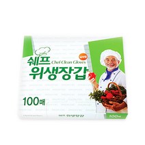 쉐프위생장갑 실속형 (100매)/일회용비닐장갑, 1