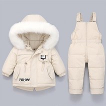 6col 유아 덕다운 패딩 눈 썰매복 스키 바지 상하복 아기 키즈 눈썰매 한벌 보드복 겨울 스키복 올인원