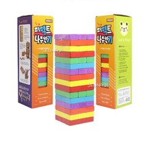 칼라원목젠가 원목쌓기블럭 보드게임 나무젠가 젠가게임 보드게임 룰렛 이벤트 선물행사 추첨 장난감뽑기 추억의장난감